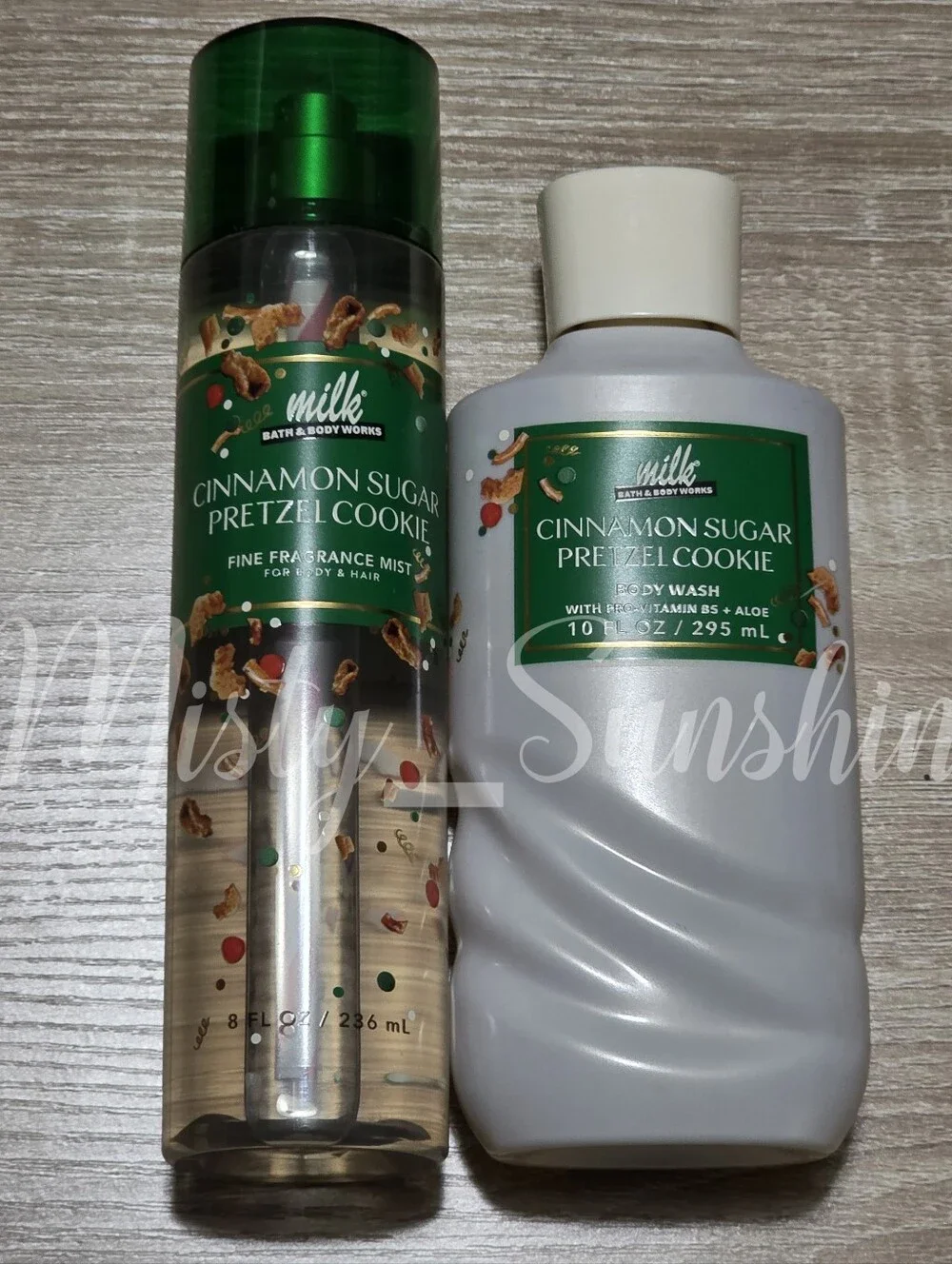 Bath Body Works Cinnamon Sugar Pretzel Cookie Body Wash & Fragrance Mist Set NEW